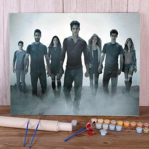 Teen Wolf Movie DIY Painting By Numbers Kit Acrylic Paints 40*50 Paiting By Numbers Decorative Paintings For Wholesale