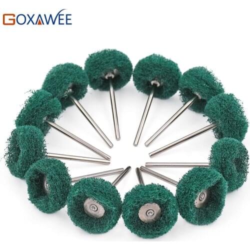 GOXAWEE 50pcs Non-Woven Brush Polishing Wheel Brushes Die Grinder Rotary Tools 2.35mm shank For Dremel Electric Drill