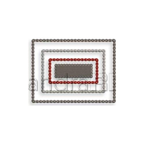 2021 New Frame wih Stitches Metal Cutting Dies Scrapbook Diary Decoration Stencil Embossing Template DIY Make Greeting Card Gift