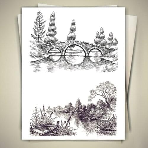 Lake / River / Bridge / Lakeside DIY Silicone Clear Stamp Cling Seal Scrapbook Embossing Album Decor Craft Drop Shipping