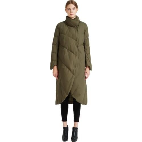 Winter fashion brand England style white duck down coat female double breasted oversize longer fur fluffy warm down parkas wq726