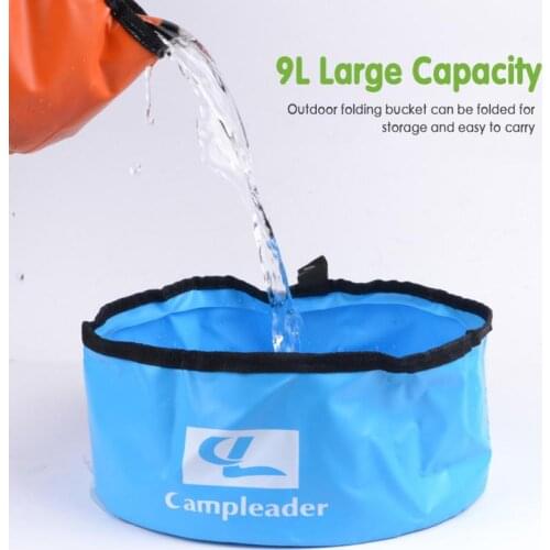 9L Outdoor Camping Emergency Water Bag Lightweight Folding Bucket Portable Washbasin Travel Fishing Hiking Picnic Outdoor Tools