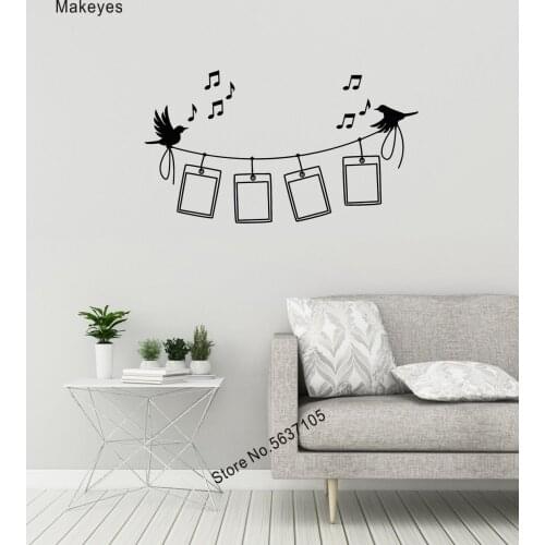 Makeyes Photo Frames Wall Decal Sing Birds Wall Stickers Art Design Wall Decor Home Livingroom Wall Mural Warm Decoration Q711