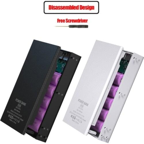 Detachable QC3.0 PD Quick Charge LCD Display DIY 5x18650 Battery Case Power Bank Shell without Battery Powerbank Protector