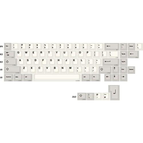 ISO Grey White 9009 Keycaps For EPBT 67 Cherry Mx Gateron Kailh TTC Switch Mechanical Keyboard Cherry Profile 1.3mm PBT Keycap