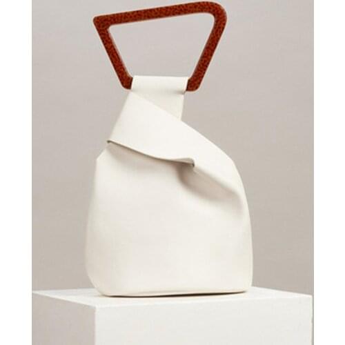 Womens women Simple All-match Solid Color Handbags Female Tote Luxury PU Leather Hand Bags Summer Bucket Bags Purses Travel Bag