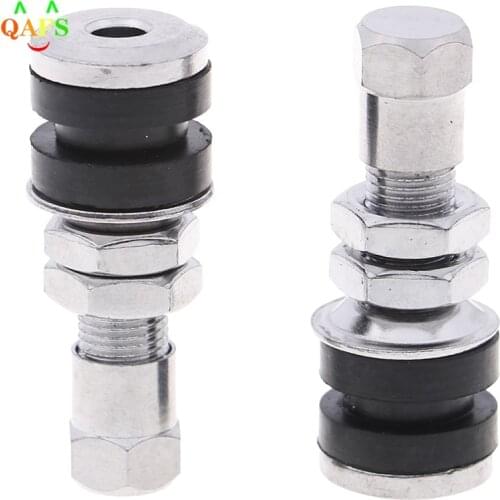 2Pcs/Pair 3.95cmx1.5cm Alloy Rubber Silver Universal Tubeless Tyre Bicycle Auto Parts Tire Valve Accessories