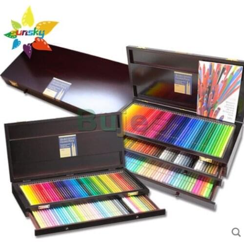 Japan Holbein Artists oil colored pencil 100 / 150 color wooden box master level drawing art set professional art supplies