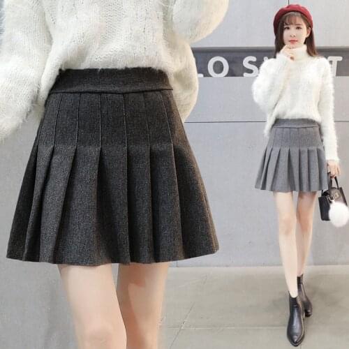 Women Plaid Pleated Skirts Cosplay High Waist A-line Mini Skirts Plus Size Autumn Korean Japanese School Uniform