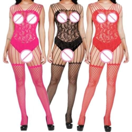 Ms Night Sleepwear Plus Size Women Lingerie Sexy Bodysuit Femme Open Crotch Nightwear Porno BodyStockings Teddies Fishnet Pajama