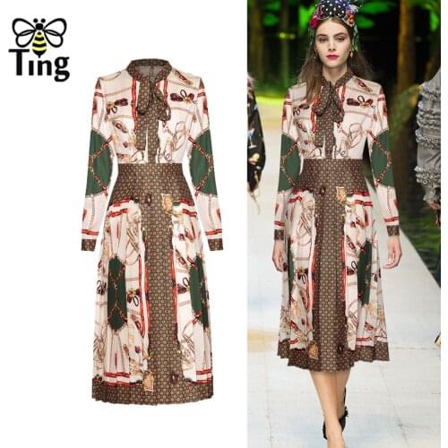 Tingfly Vintage Designer Floral Print Button Up Casual Fashion Chic Dress Women Spring Summer A Line Midi Long Dress Vestidos Za