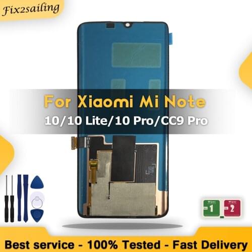 100% New LCD Screen For Xiaomi Mi Note 10 Pro Display Mi CC9 Pro LCD LCD Display Touch Screen Digitizer Assembly Replacement
