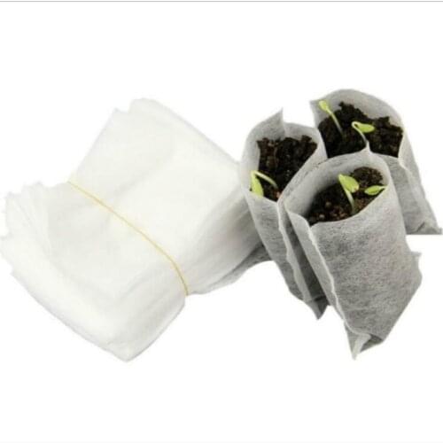1set=100Pcs! New non-woven fabric seedling bag 8*10cm nursery pocket for garden tool potato planting grow bag Nursery Pots