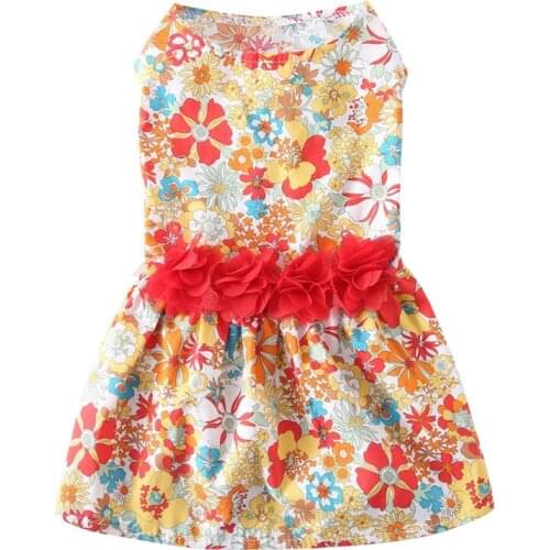 15 Style Floral Pet Dress For Dogs Cats Summer Puppy Skirt Pet Dress Sundress Princess Party Small Dog Outfit Dog Clothes New