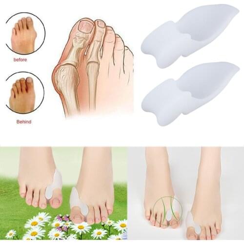 2pcs/lot Silicone Gel Foot Pad Stretch Corrector Big Toe Separator Spreaders Alignment Toe Bone Insole Foot Care Tool