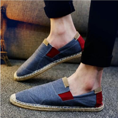 2018 Summer Fashion Male Hemp Canvas Shoes Fisherman shoes Ethnic Style Men Loafers Linen Korea Flat driving boat Shoes LF-32