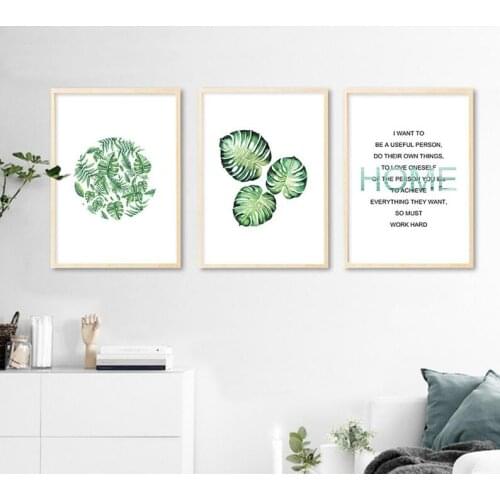 3 Pieces Tropical Plant Leaves Wall Art Canvas Painting Poster Minimalist Picture For Living Room Decoration Home Decor Unframed