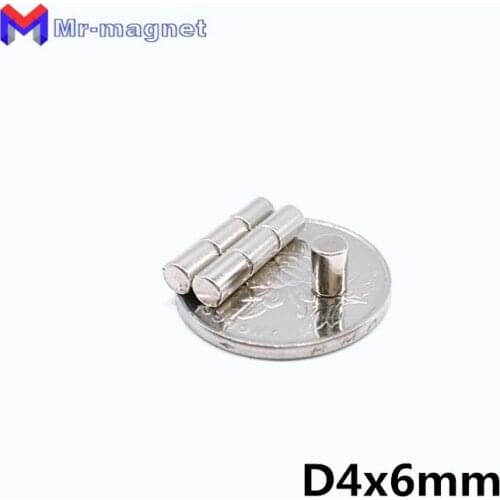 500pcs 4 x 6 mm magnet Super Strong N35 4x6mm D4*6 magnet Craft Permanet Powerful Rare Earth Ndfeb D4x6 Neodymium Magnets Dia4*6