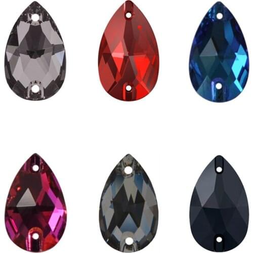 6A Different color Rhinestone Swar Strass Sewing Stones Tear Drop Sew On Rhinestones For garment Jewelry Decoration