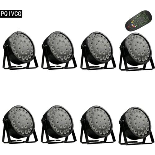 8 PCS/Lot 24x12w Led Par Light Stage Remote Par Light RGBW 4in1 Full Color Dj Flat Par Light