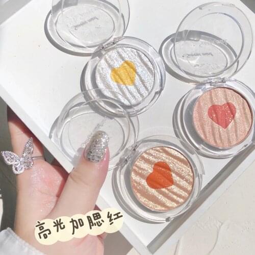 Diamond Blush Makeup Palette Mineral Powder Red Rouge Lasting Natural Cream Cheek Tint Orange Peach Pink Korean Blusher
