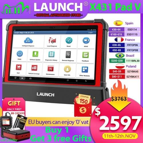 LAUNCH X431 Pad V Auto Scanner Diagnosis Programming Full System Tools Car OBD2 OBD Online Code Reader Active Test pk X431 V