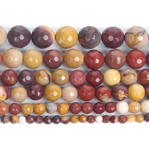 Faceted Natural Stone Beads Mookaite Round Losse Beads For Jewelry Making DIY Bracelets Earring Accessories Beads 4/6/8/10/12MM