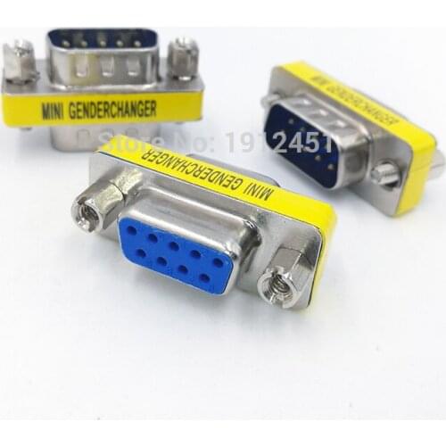 DB9 data cable connector convert plug MINI GENDER CHANGER VGA Plug connector 9pin RS232 port socket