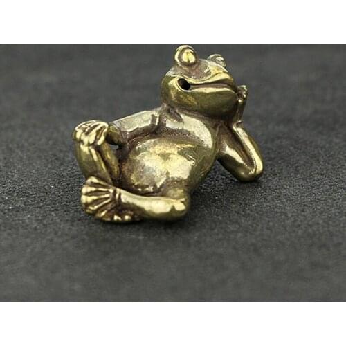 Handmade Creative Bronze Antique Old Brass Frog Retro Ornaments Gift Solid Pure Copper Hand Pieces Home Decorations