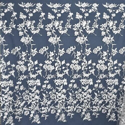 Ivory Embroidery Lace Fabric flower lace embroidery lace for dress