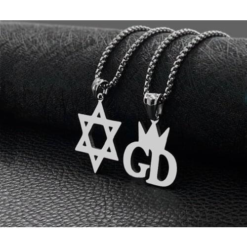 Titanium steel six-pointed star pendant stainless steel fashion pendant simple and versatile pendant for men and women