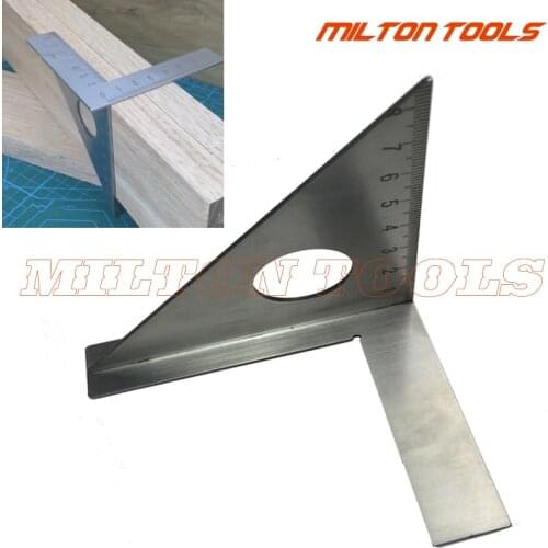Stainless Steel Woodworking Ruler Square Layout Miter Triangle Rafter 45 Degree 90 Degree Metric Gauge Measuring Gauging Tools