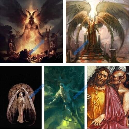 Full Square/Round Drill 5D DIY Diamond Painting Devil Satan Diamond Embroidery Cross Stitch Kits Home Decor Mosaic Gift