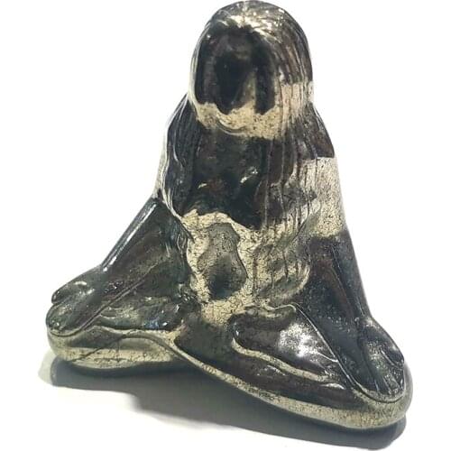 Natural Pyrite Statue Hand-carved Earth Goddess Healing Halo Repair Chakra Mineral Quartz Home Wedding Decorations