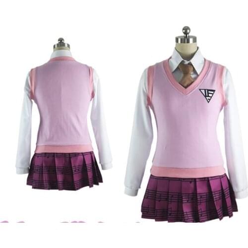 Game New Danganronpa V3 Akamatsu kaede Cosplay Costume Japanese Anime Uniform Full Set Clothes Shirt Vest Skirt Tie Sock