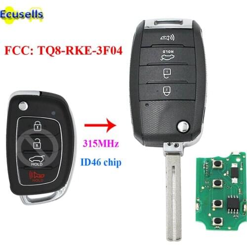 Upgraded 4 buttons Remote Key Fob 315MHz with ID46 chip for Hyundai Santa Fe 2012-2015 PN: TQ8-RKE-3F04 95430-4Z uncut TOY40