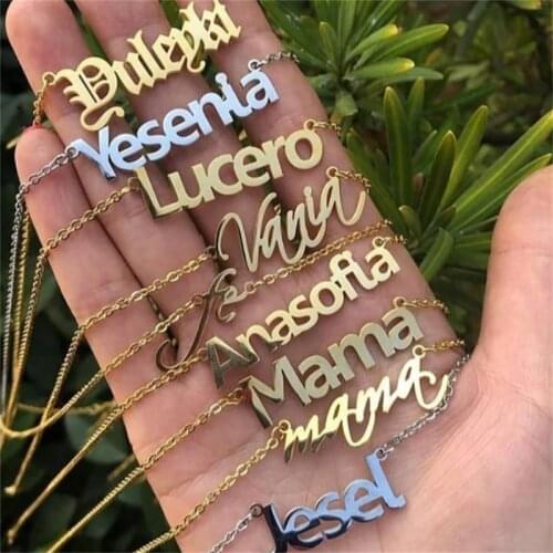 Noelia Custom Name Necklace Fashion Stainless Steel Personalized Name Necklace Gold Choker Necklace Nameplate Gift