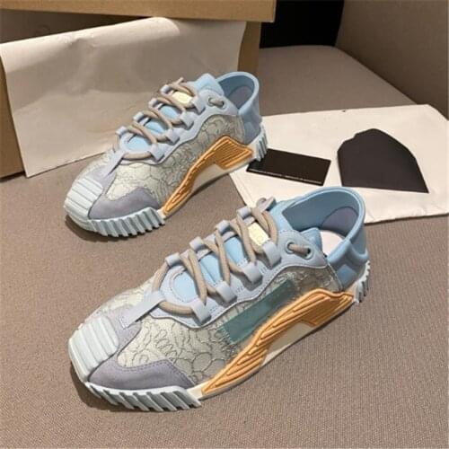 Canvas Lace Shoes Stitching Color Shoes Cross Tie Women Shoe Gear Non-slip Flat Shoes Casual All-match Shoe Fashion Couple Shoes