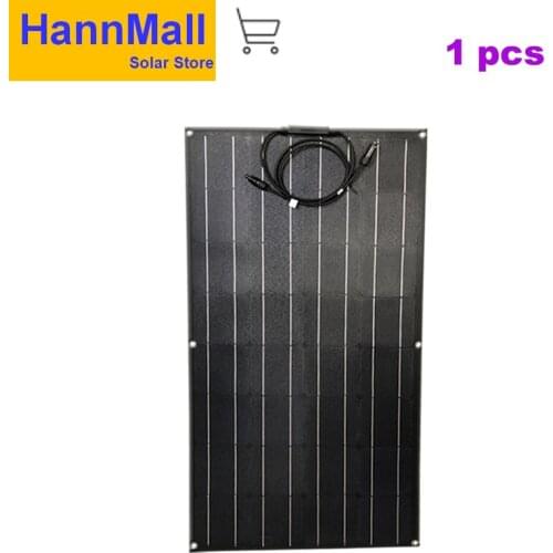 HannMall 100W ETFE Semi Flexible Solar Panel placa solar panneau solaire 12V Mono Cell For RV Boat Yacht Car Caravan Charger