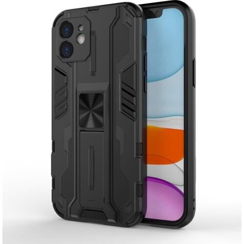 Shockproof Armor Hidden Bracket Phone Case For iPhone 12 Mini 11Pro X XS MAX XR 7 8 Plus SE 2020 Magnetic Kickstand Holder Cover