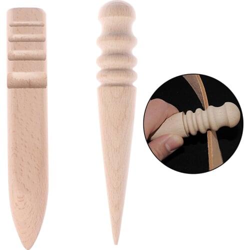 Handmade Burnishing Rod Leather Craft Edges Slicker Round Wood Leathercraft Tool