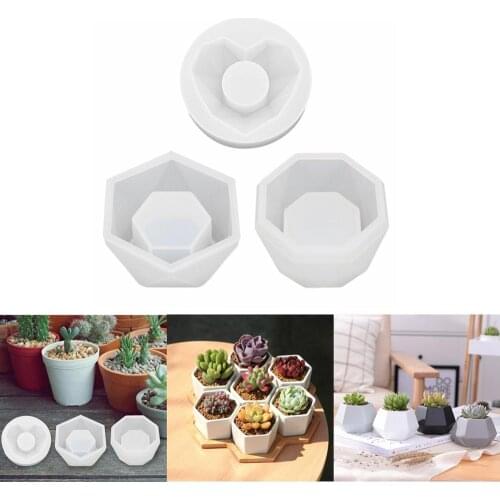 Silicone Flowerpot Mold DIY Succulent Clay Mold High Heat Resistance Manual Soap Concrete Mold Easy Demould Making Plants Pot