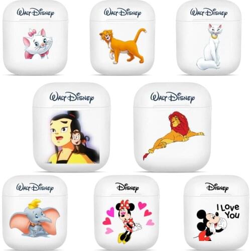 Mickey Minnie Mouse Daisy Duck Cat Lion Dumbo Silicone Cases For Apple Airpods 1/2 Protective Shockproof Wireless Earphone Cover