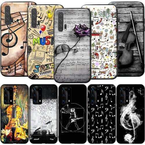 GX148 Musical Notes Violin Classical Music Silicone Case for Huawei P9 P10 P20 P30 P40 Y6 2018 Y7 Y9 Lite Pro Max Prime Mini