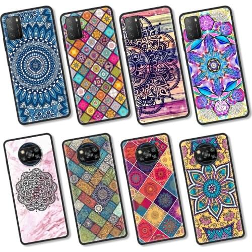 Flowers Mandala Silicone Case Funda For Xiaomi Mi Poco X3 NFC M3 CC9 Pro F3 F1 A3 A2 CC9E Note 10 Lite Back Cover Coque