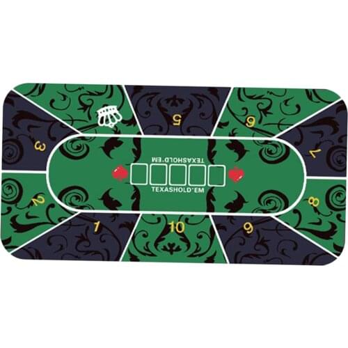 Folding Poker Table Top Mat Professional Texas Portable Rubber Foam Poker Table Layout Pat Gambling Players Game Layout Green