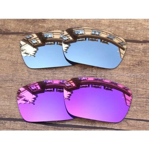 Vonxyz 2 Pairs Chrome Mirror & Violet Mirror Polarized Replacement Lenses for-Oakley Fuel Cell Frame