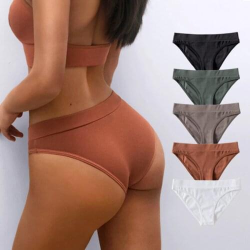 SP&CITY Sports Thread Cotton Womens Underwear Plus Size Simple Breathable Panties Classic Low Waist Seamless Briefs Lingerie