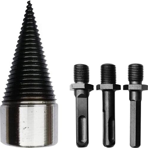 TOP Wood Splitter Drill Bits, Removable Firewood Log Splitter Drill Bit Wood Cone Driver for Electric Hammer Drill Bit