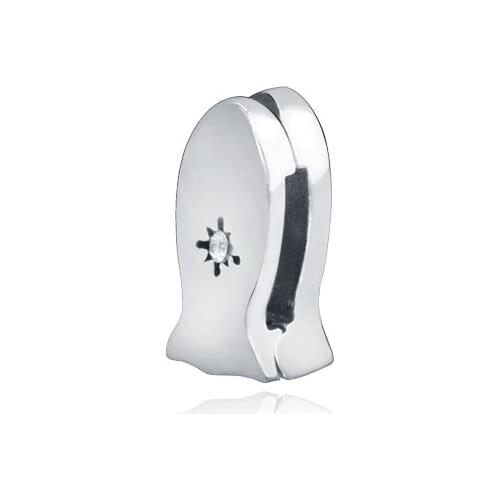 Universal Women gift 925 Sterling Silver Beads Fish Retaining Clip Fit Original Pandora Bracelets DIY Fashion Jewelry Gift